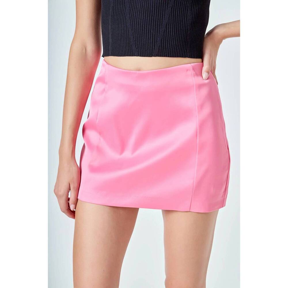 NEW 2.7 AUGUST APPAREL piping mini skirt in pink